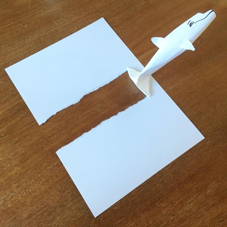 Artist Brings His Drawings To Life By Playing With A Simple Piece Of Paper Artist Brings His Drawings To Life By Playing With A Simple Piece Of Paper