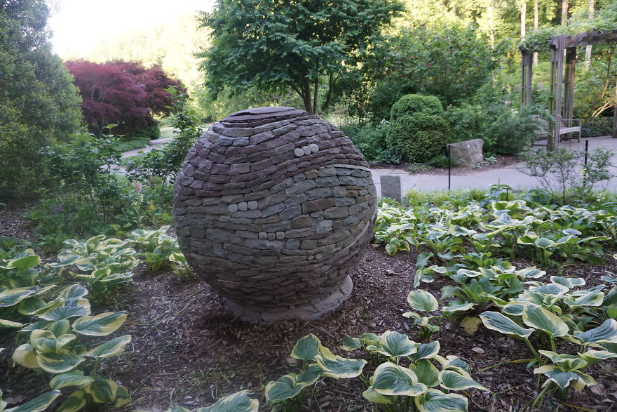 I Build Garden Sphere Sculptures From Pieces Of Stone, Using No Glue Or Cement I Build Garden Sphere Sculptures From Pieces Of Stone, Using No Glue Or Cement
