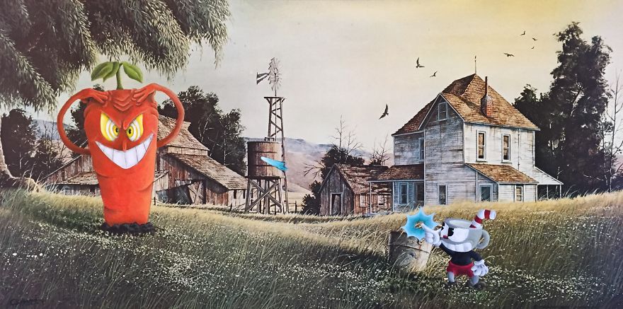 I Take Unwanted Thrift Store Art And Add A Touch Of Whimsy And Pop Culture I Take Unwanted Thrift Store Art And Add A Touch Of Whimsy And Pop Culture