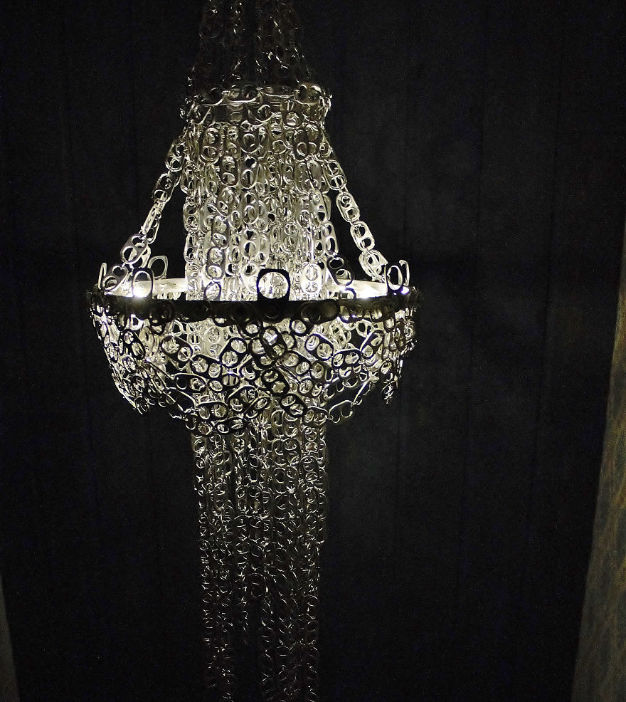 I Made A Chandelier From Hundreds Of Soda Can Tabs