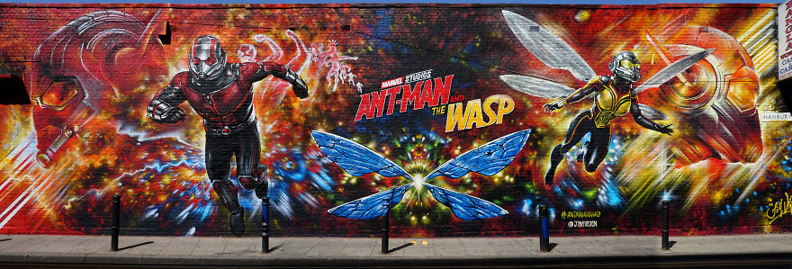 Huge New Mural Featuring Marvel Studio’s Ant-Man And The Wasp From Jim Vision Huge New Mural Featuring Marvel Studio’s Ant-Man And The Wasp From Jim Vision