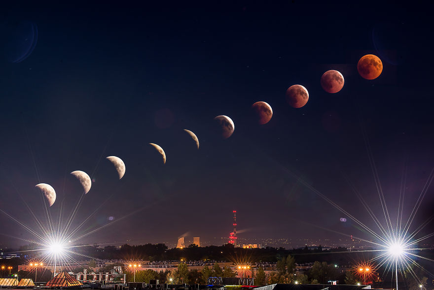 Moon Eclipse 27th July 2018, Kraków, Poland Moon Eclipse 27th July 2018, Kraków, Poland