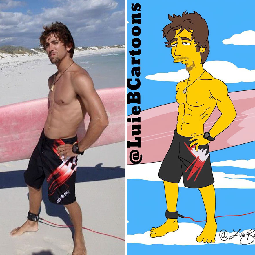Artist Turns People Into Simpsons And Everyone Is Loving It Artist Turns People Into Simpsons And Everyone Is Loving It