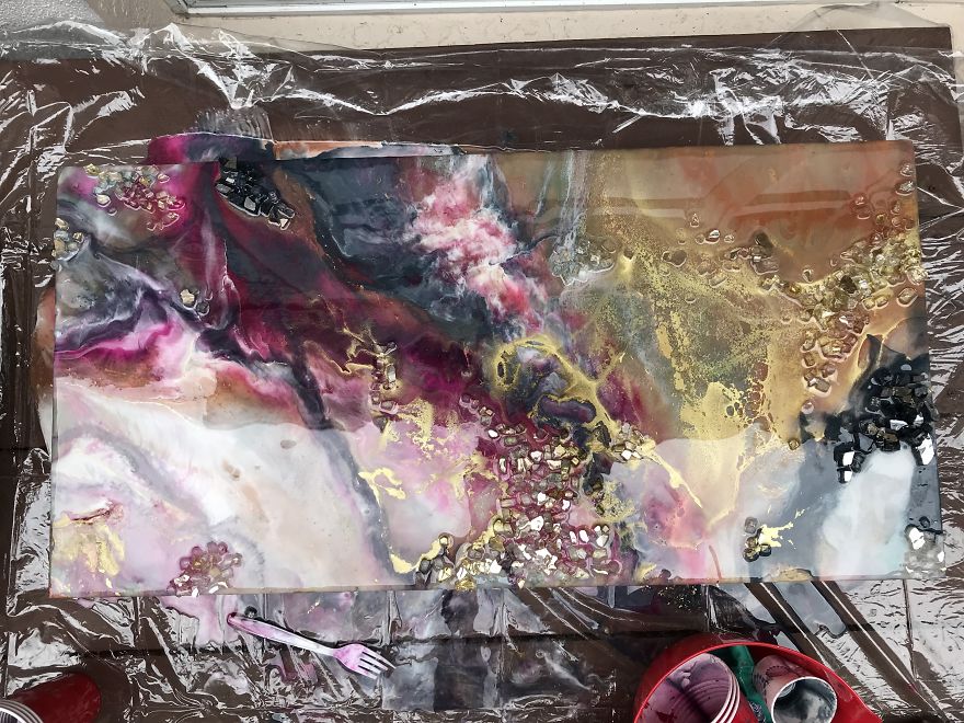 I Am An Abstract Resin Artist From Florida Who Specializes In Wave And Beach Paintings