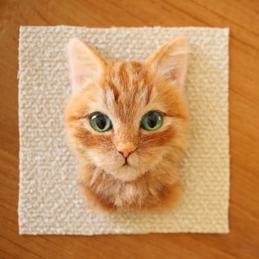 Japanese Artist Makes Realistic 3D Cat Portraits Out Of Felted Wool, And The Result Is Too Purrfect Japanese Artist Makes Realistic 3D Cat Portraits Out Of Felted Wool, And The Result Is Too Purrfect