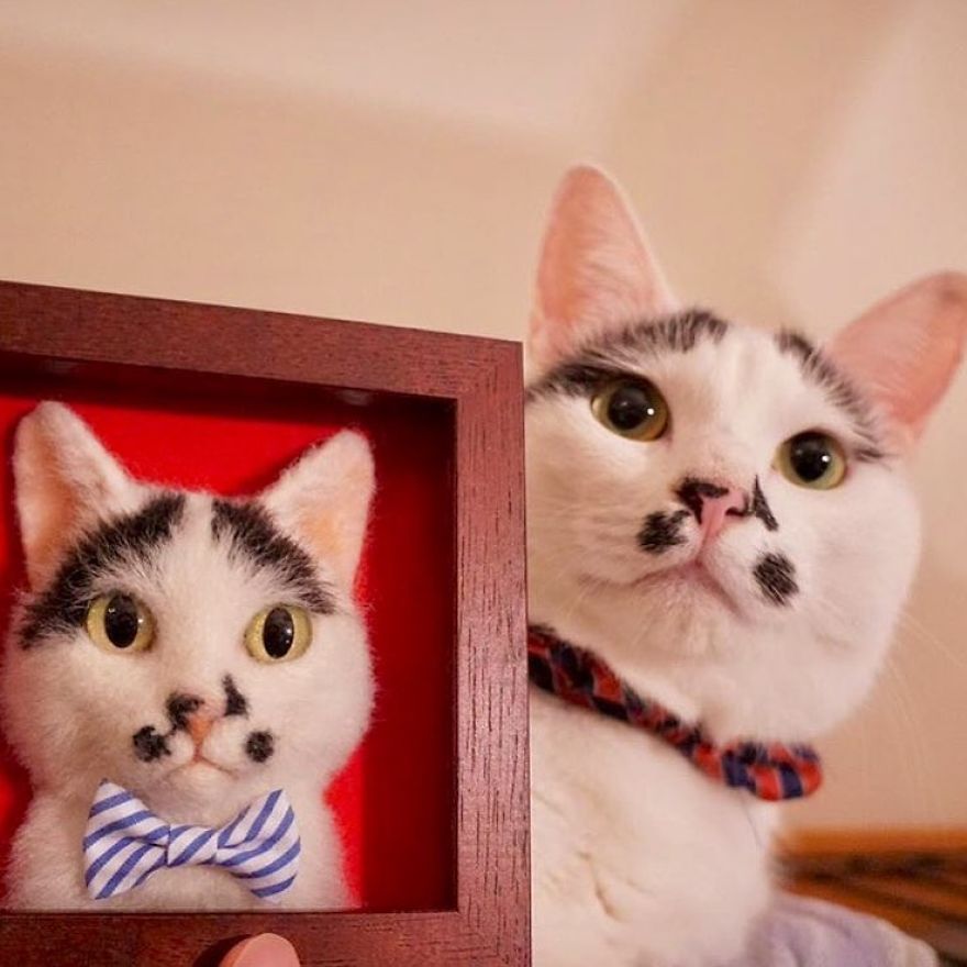 Japanese Artist Makes Realistic 3D Cat Portraits Out Of Felted Wool, And The Result Is Too Purrfect Japanese Artist Makes Realistic 3D Cat Portraits Out Of Felted Wool, And The Result Is Too Purrfect