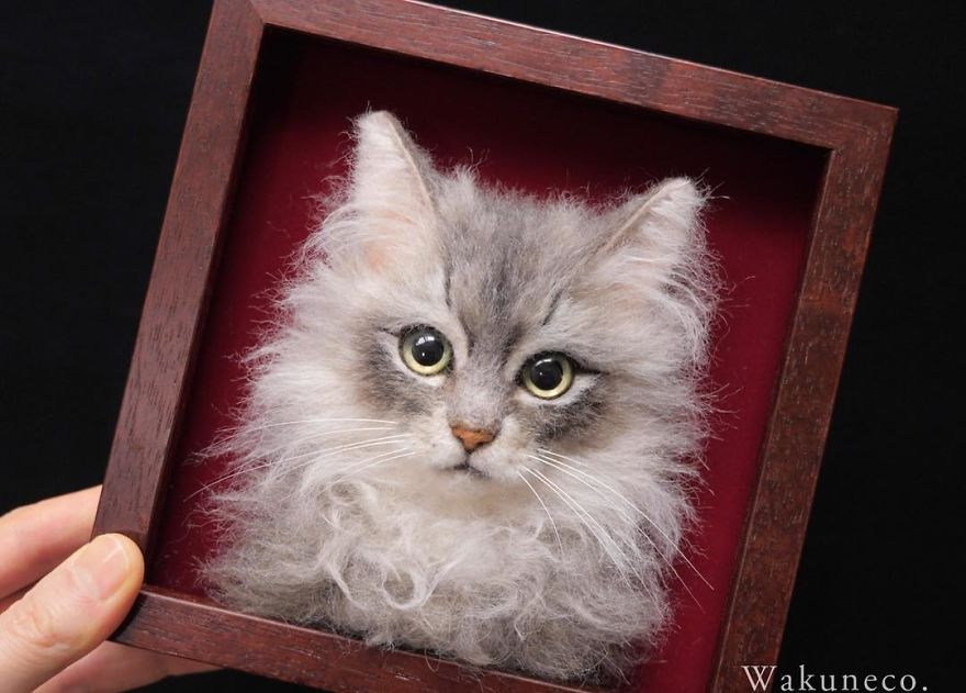 Japanese Artist Makes Realistic 3D Cat Portraits Out Of Felted Wool, And The Result Is Too Purrfect Japanese Artist Makes Realistic 3D Cat Portraits Out Of Felted Wool, And The Result Is Too Purrfect