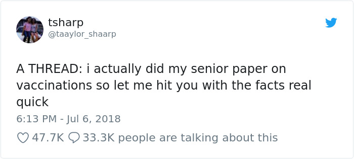 Girl Goes Viral On Twitter For Delivering All The Real Facts About Vaccines And People Can’t Thank Her Enough Girl Goes Viral On Twitter For Delivering All The Real Facts About Vaccines And People Can’t Thank Her Enough