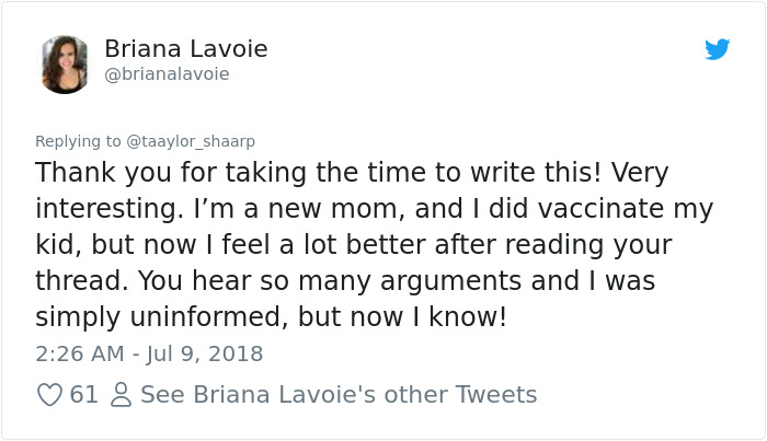 Girl Goes Viral On Twitter For Delivering All The Real Facts About Vaccines And People Can’t Thank Her Enough Girl Goes Viral On Twitter For Delivering All The Real Facts About Vaccines And People Can’t Thank Her Enough