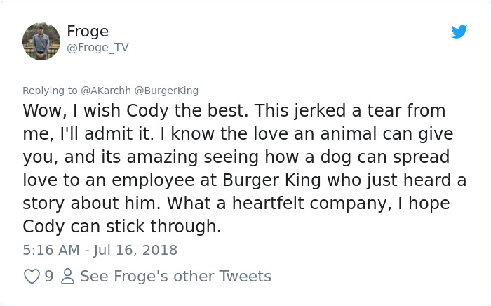 Sick Dog Get His Dream Fullfilled By Burger King After They Offer Free Burgers For The Rest Of His Life