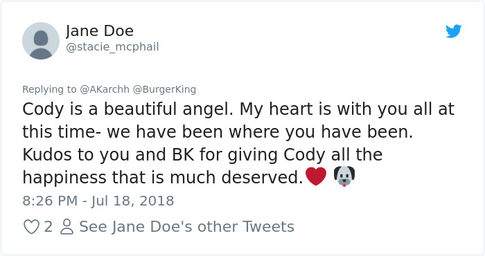 Sick Dog Get His Dream Fullfilled By Burger King After They Offer Free Burgers For The Rest Of His Life