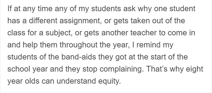 Teacher Uses Band-Aids To Explain Difference Between Equality Vs Equity, 8-Year-Olds Understand It Better Than Adults Teacher Uses Band-Aids To Explain Difference Between Equality Vs Equity, 8-Year-Olds Understand It Better Than Adults