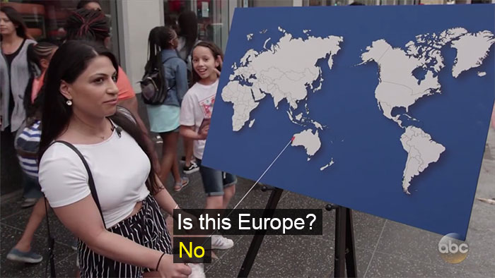 Jimmy Kimmel Asked A Stupidly Simple Geography Question, And These People Still Managed To Fail Jimmy Kimmel Asked A Stupidly Simple Geography Question, And These People Still Managed To Fail