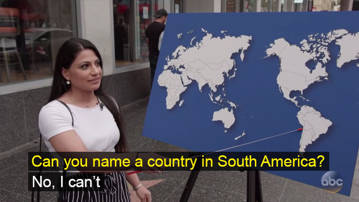 Jimmy Kimmel Asked A Stupidly Simple Geography Question, And These People Still Managed To Fail Jimmy Kimmel Asked A Stupidly Simple Geography Question, And These People Still Managed To Fail