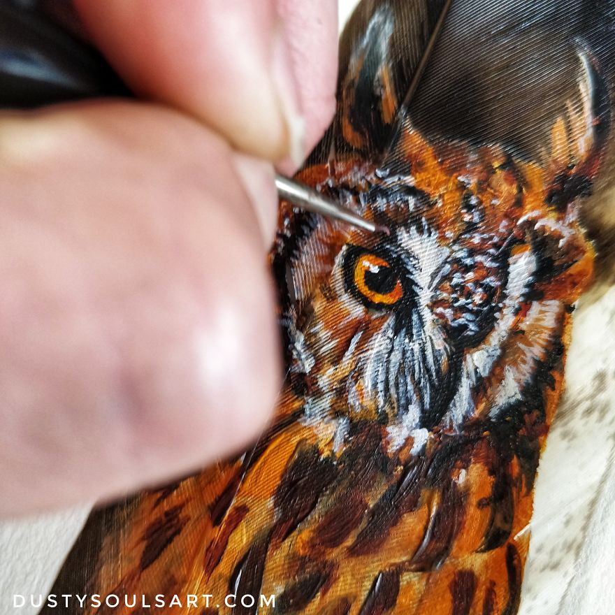 I Make A Living From Painting On Feathers And Shells In A Beautiful Seaside Town