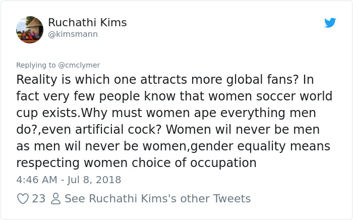 Feminist Accuses FIFA Of Sexism For Paying Men 8x More Than Women In World Cup, Gets Shut Down In Best Way