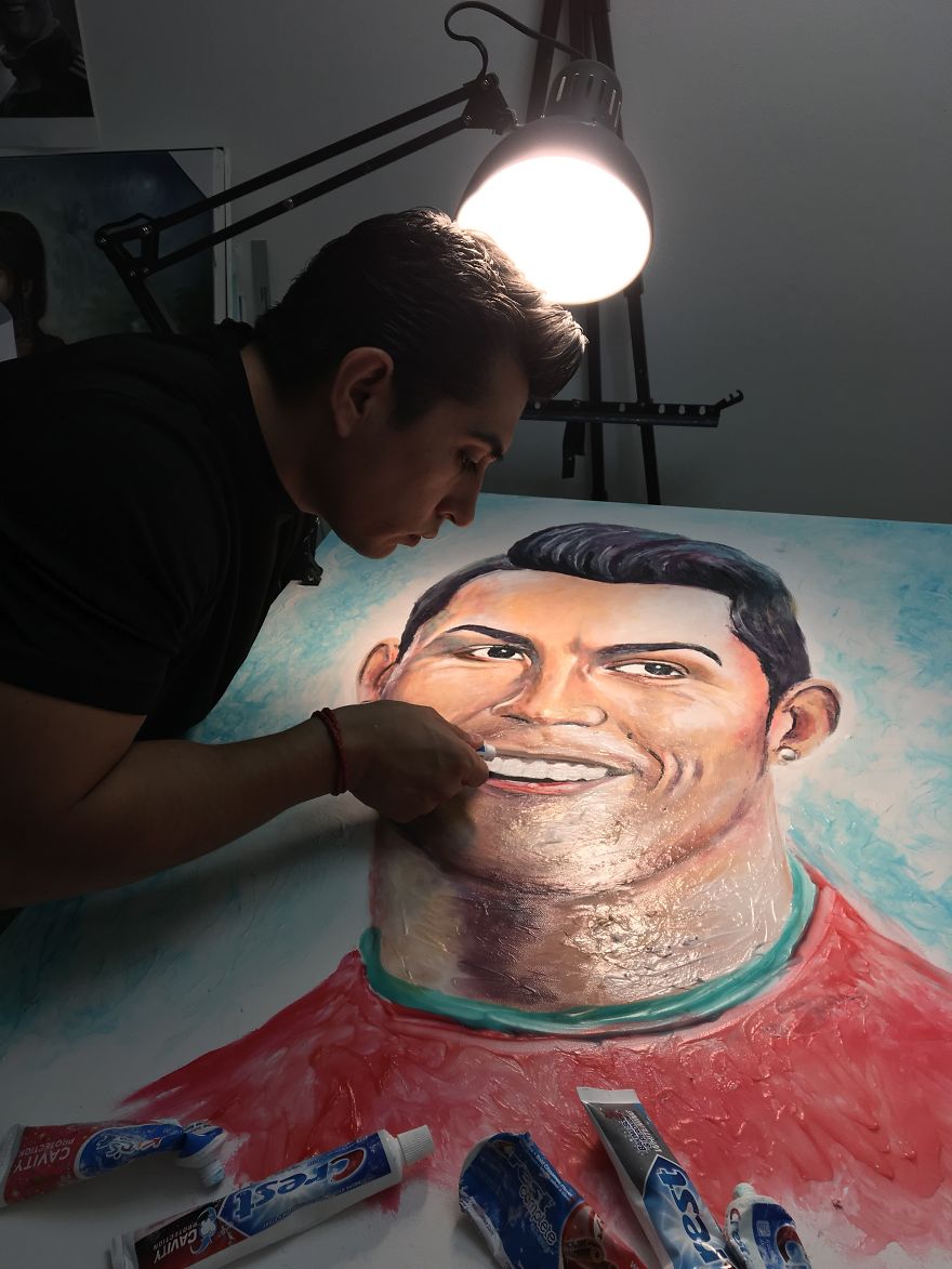 Amazing World Cup Players Portraits Made Completely With Toothpaste Amazing World Cup Players Portraits Made Completely With Toothpaste