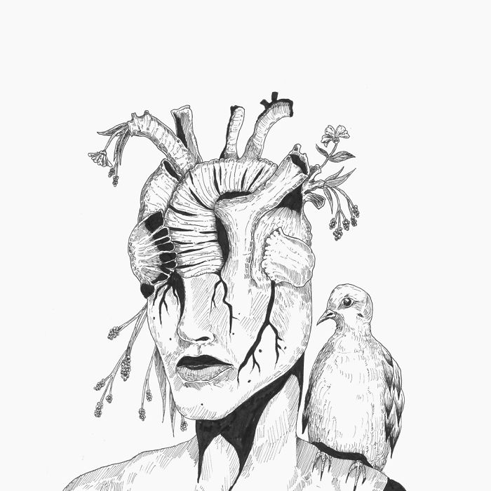 I Expressed My Anxiety And Heartbreak Through Pen Illustrations