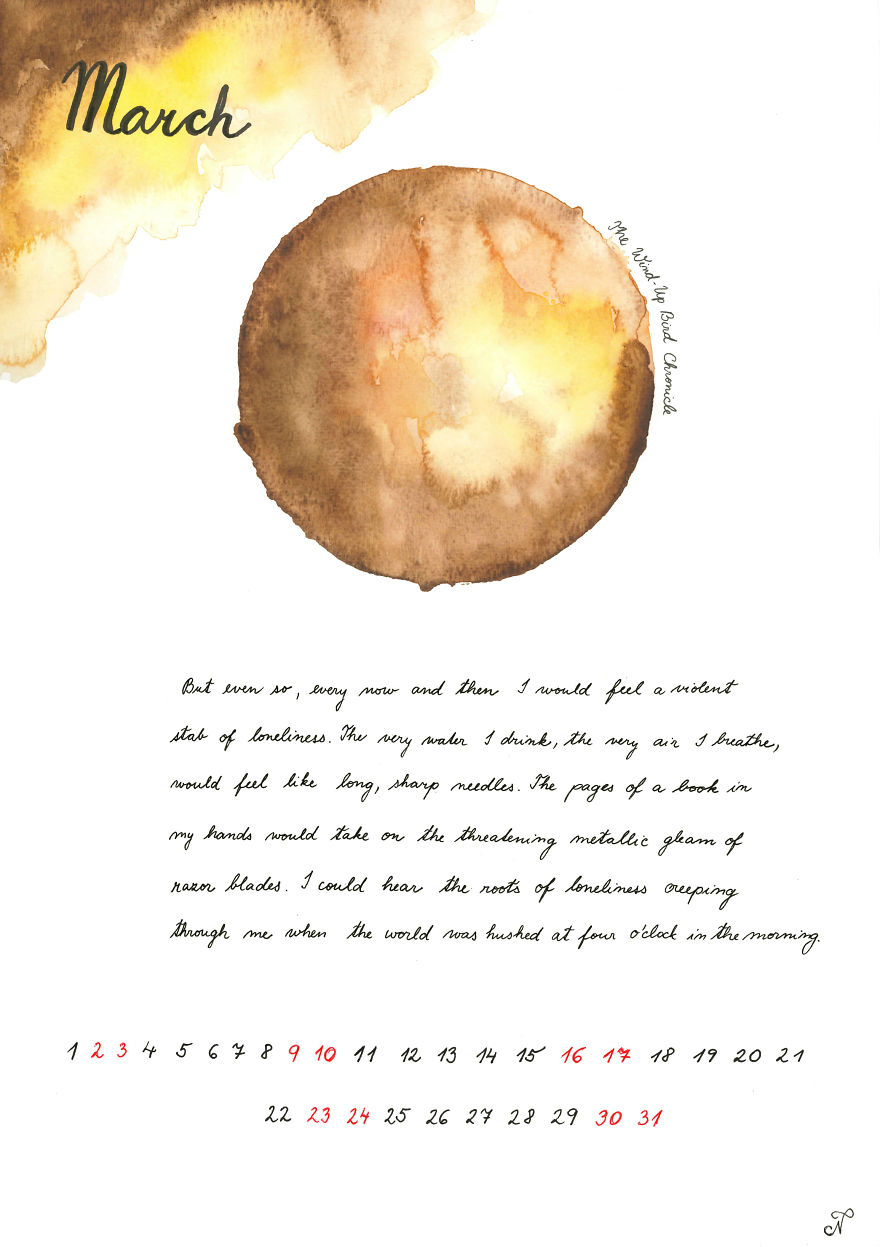 I Created This Illustrated 2019 Calendar As A Tribute To Haruki Murakami