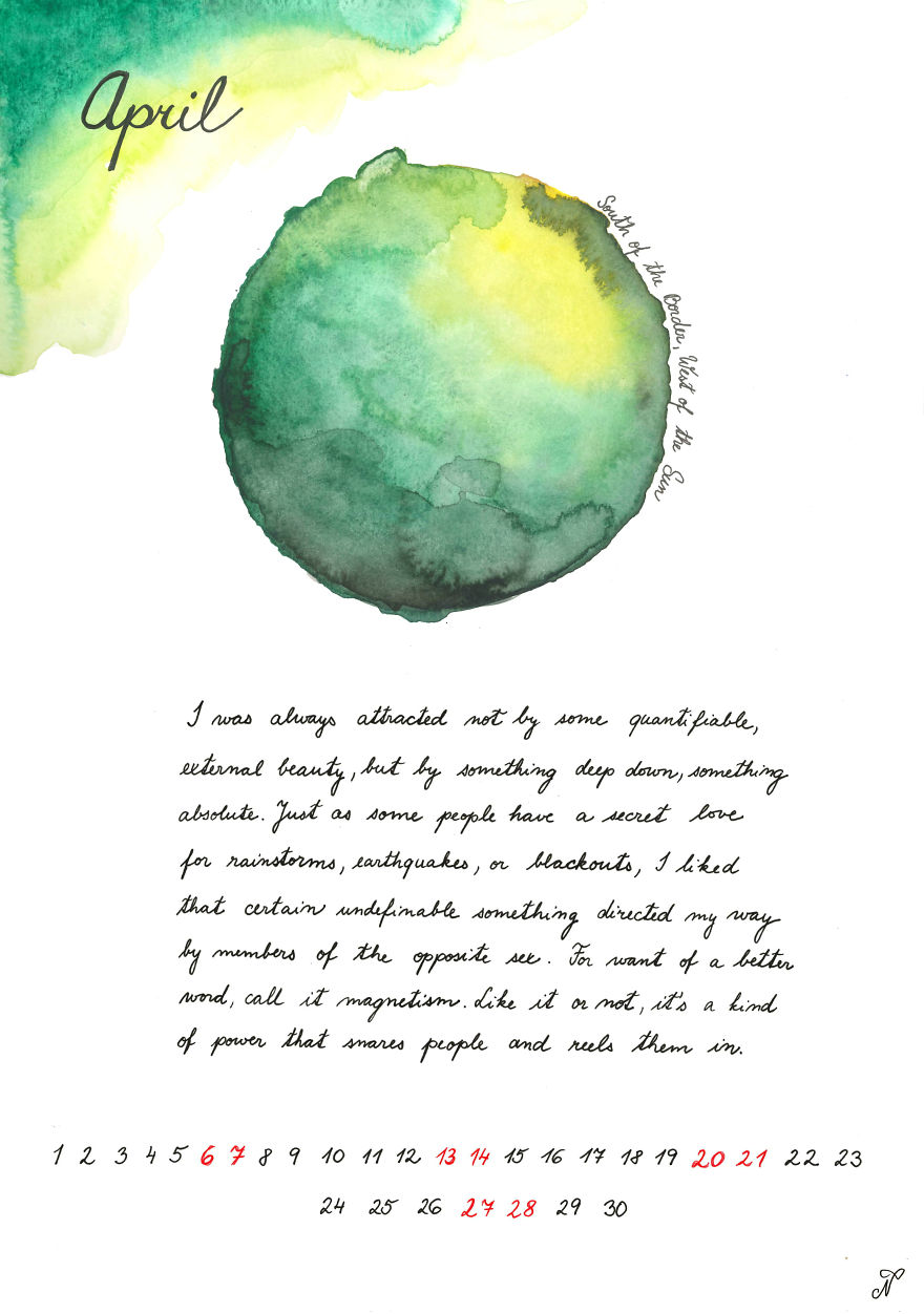 I Created This Illustrated 2019 Calendar As A Tribute To Haruki Murakami