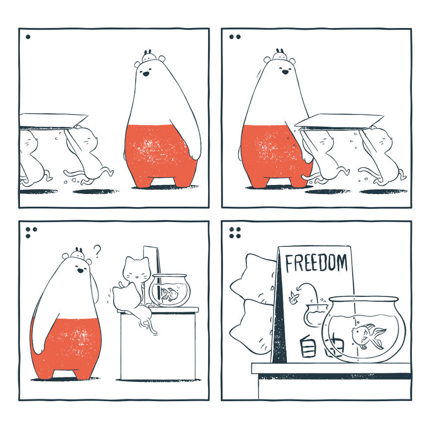 We Create Comics About A Cute Bear That Have Unexpected And Sometimes Dark Endings