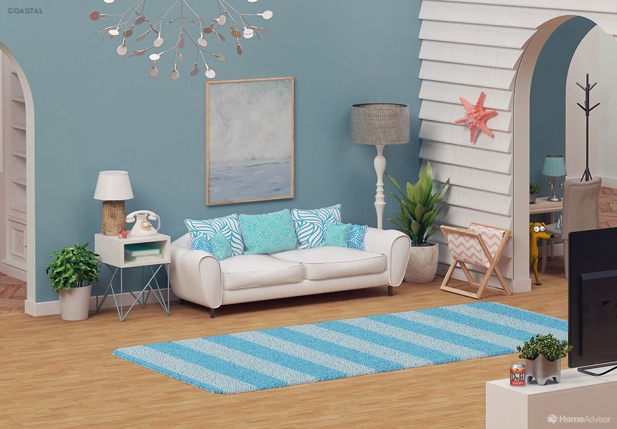 Here’s How The Simpsons Living Room Might Look If They Changed The Style