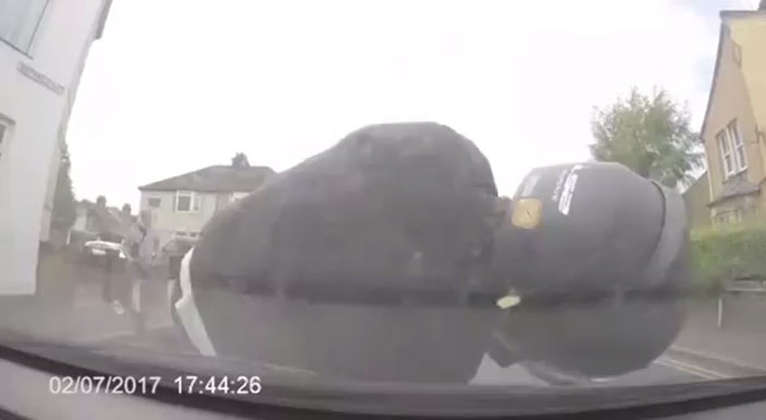 This Scammer Jumped In Front Of A Moving Car And Made The Biggest Mistake Ever