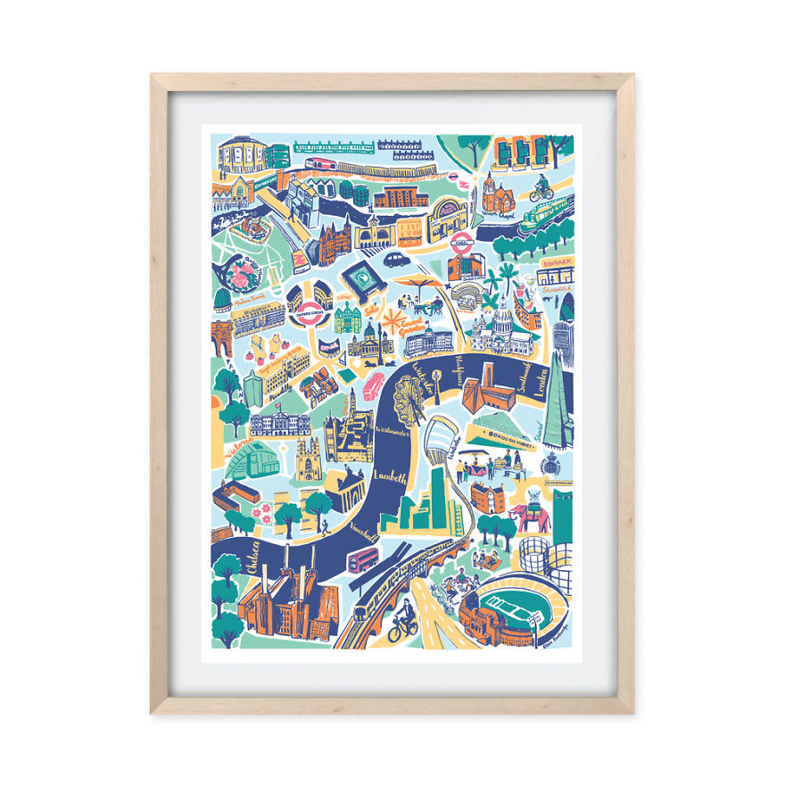 I Drew Everything In Central London For This Colourful Print I Drew Everything In Central London For This Colourful Print