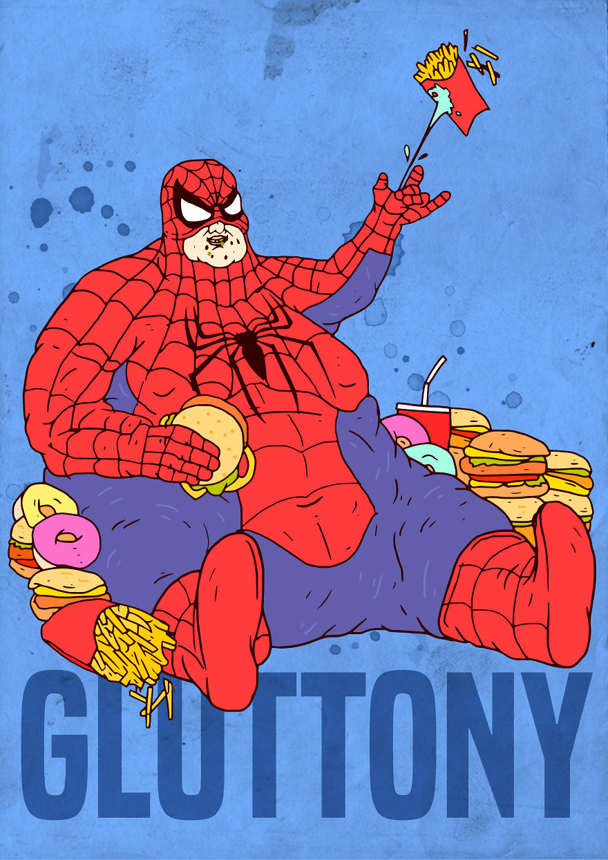 Hero To Zero: I Drew These Superheroes As The 7 Deadly Sins Hero To Zero: I Drew These Superheroes As The 7 Deadly Sins