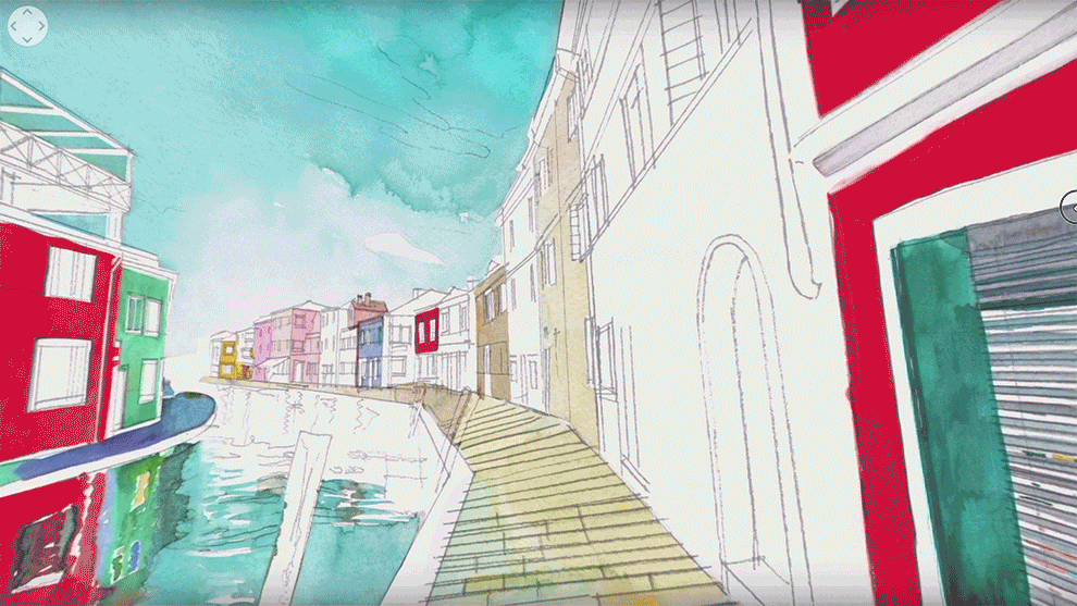 You Can Go Inside My Watercolor Painting Of Burano In Our  360⁰ Vr Animation
