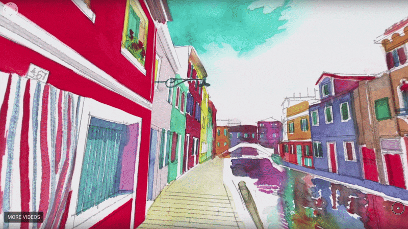 You Can Go Inside My Watercolor Painting Of Burano In Our  360⁰ Vr Animation