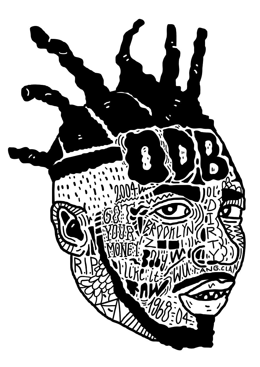 I Drew Famous Rap And Hip Hop Icons Using The Song Lyrics I Drew Famous Rap And Hip Hop Icons Using The Song Lyrics