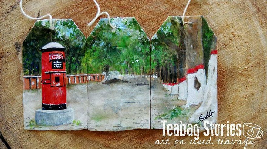 Artist Shows The Beauty Of His Country By Using Recycled Teabags