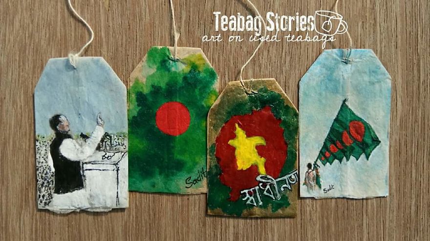 Artist Shows The Beauty Of His Country By Using Recycled Teabags