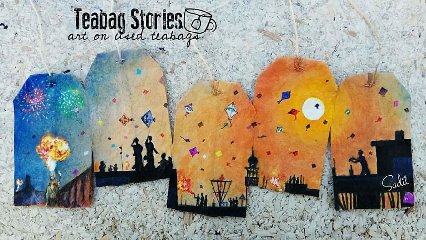 Artist Shows The Beauty Of His Country By Using Recycled Teabags