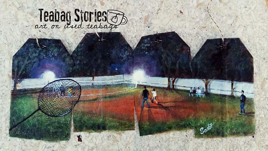 Artist Shows The Beauty Of His Country By Using Recycled Teabags