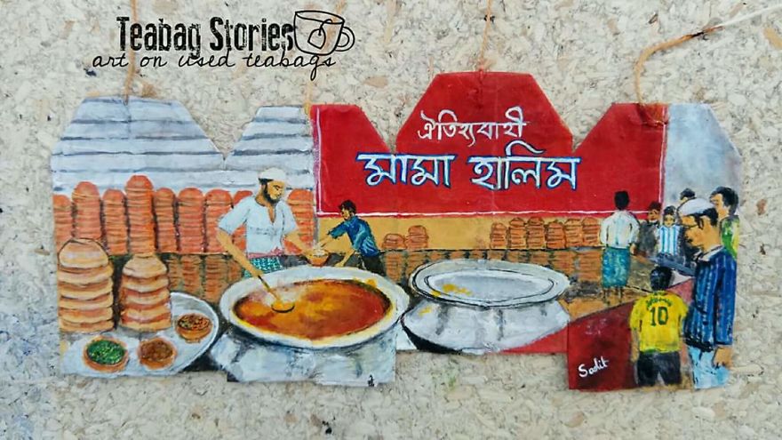 Artist Shows The Beauty Of His Country By Using Recycled Teabags