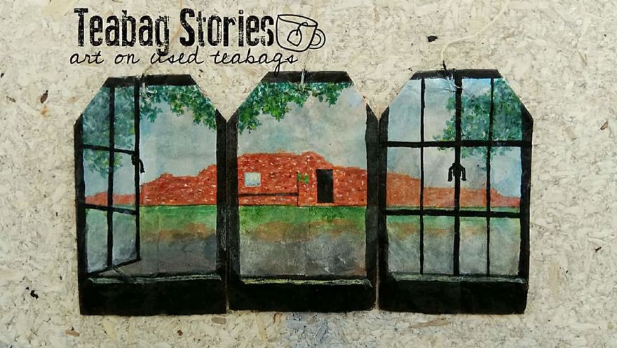 Artist Shows The Beauty Of His Country By Using Recycled Teabags