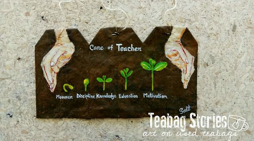 Artist Shows The Beauty Of His Country By Using Recycled Teabags