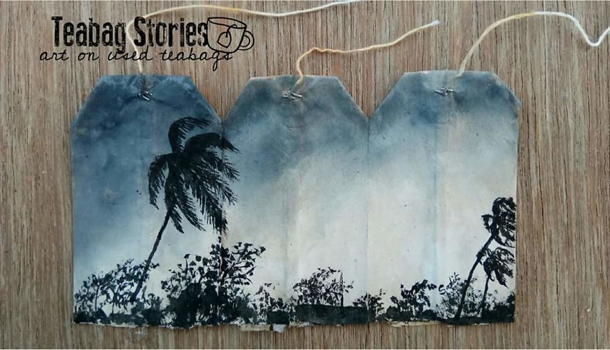 Artist Shows The Beauty Of His Country By Using Recycled Teabags