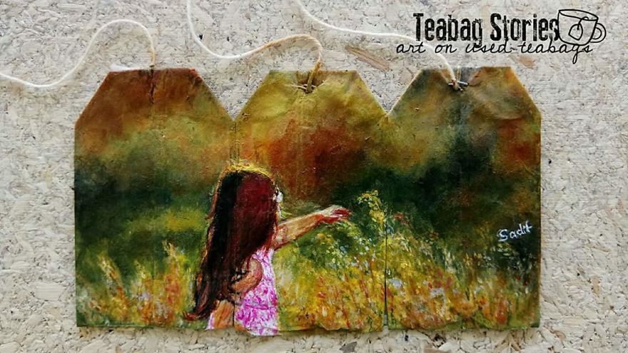 Artist Shows The Beauty Of His Country By Using Recycled Teabags
