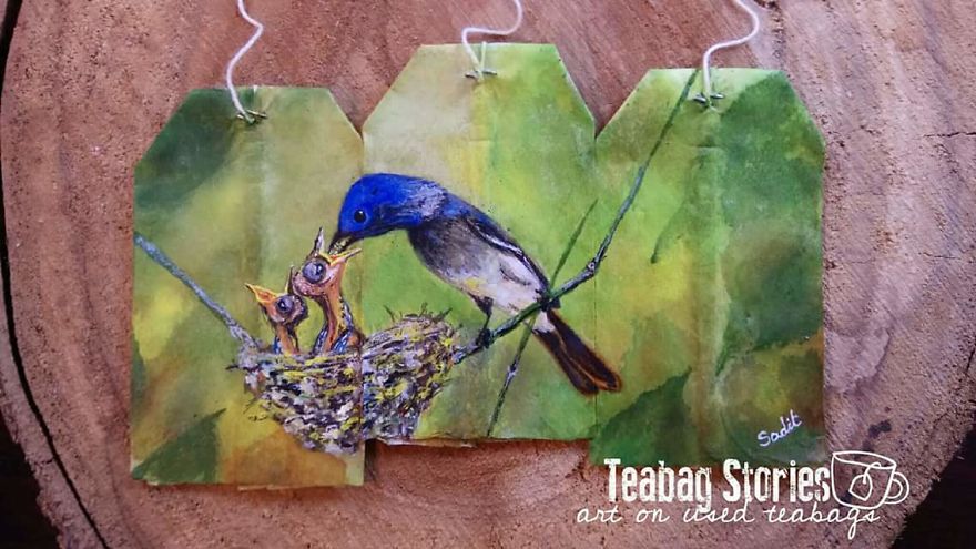 Artist Shows The Beauty Of His Country By Using Recycled Teabags