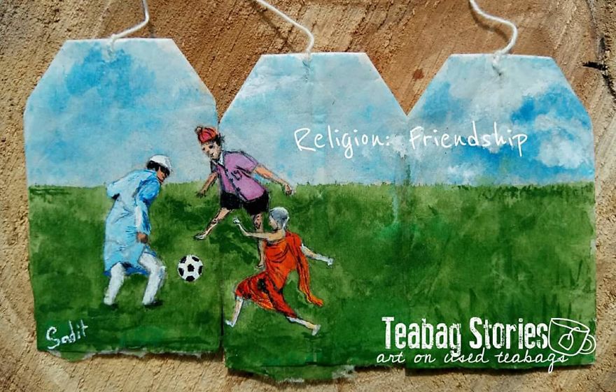 Artist Shows The Beauty Of His Country By Using Recycled Teabags