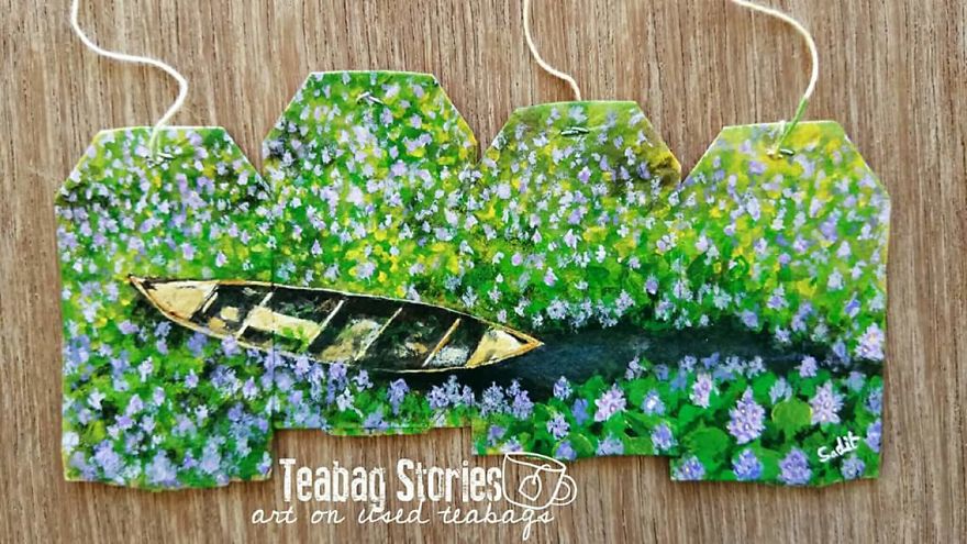 Artist Shows The Beauty Of His Country By Using Recycled Teabags