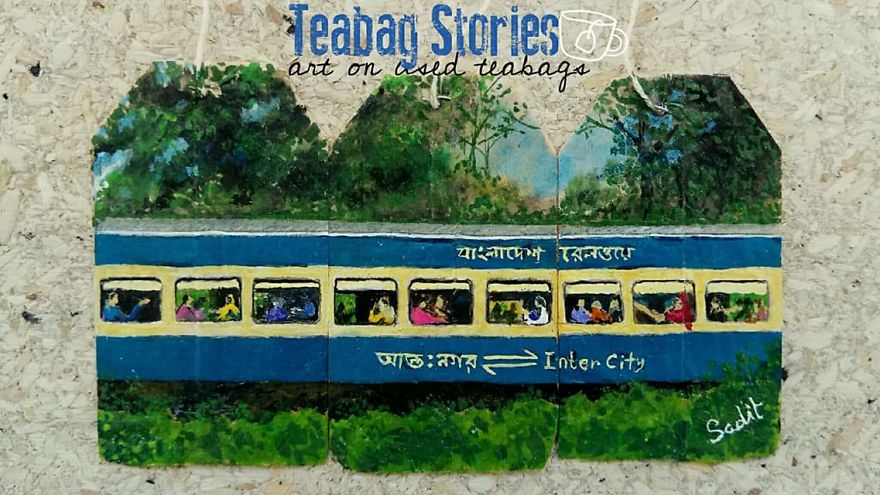 Artist Shows The Beauty Of His Country By Using Recycled Teabags