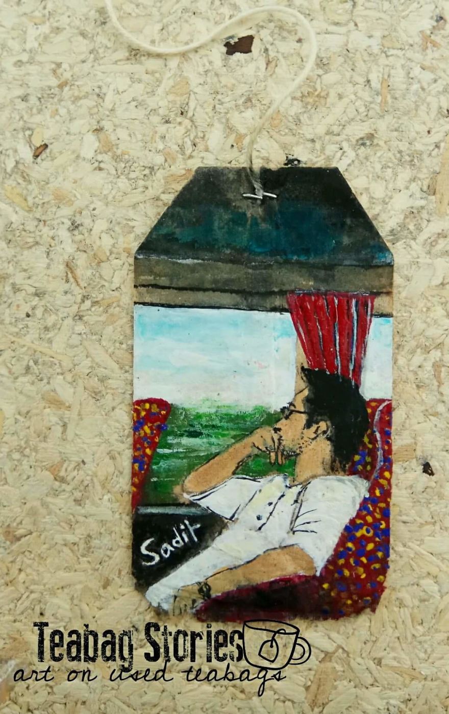Artist Shows The Beauty Of His Country By Using Recycled Teabags