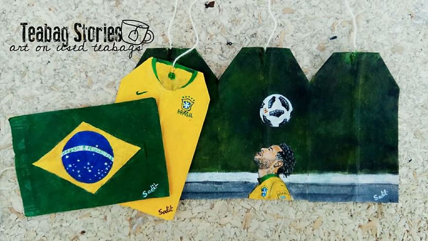 Artist Shows The Beauty Of His Country By Using Recycled Teabags