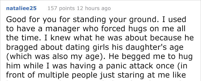 This Woman’s Co-Worker, Who Insisted On Getting A Hug, Was Taught A Valuable Lesson About Consent This Woman’s Co-Worker, Who Insisted On Getting A Hug, Was Taught A Valuable Lesson About Consent