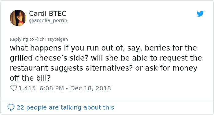 Chrissy Teigen Created A Real Menu For Her Picky 2-Year-Old And It&#8217;s Hilarious