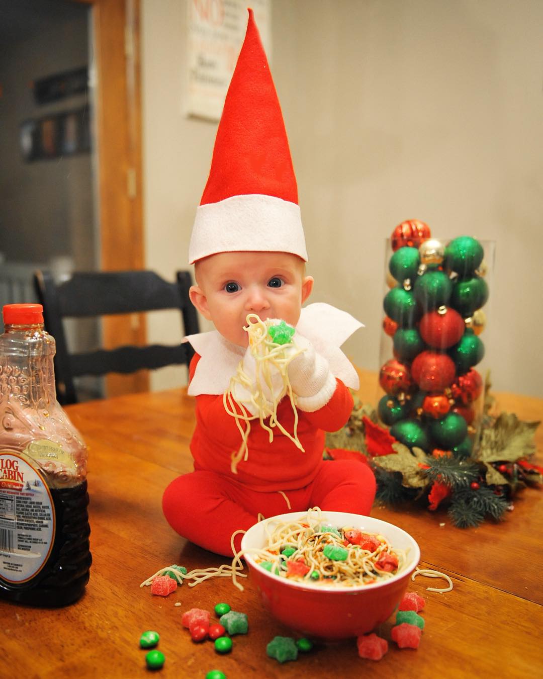 Dad-Of-Six Turns His Baby Into Adorable Elf On The Shelf Dad-Of-Six Turns His Baby Into Adorable Elf On The Shelf